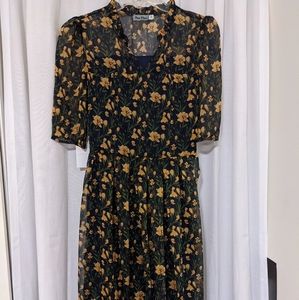 Midi Floral Chiffon Dress